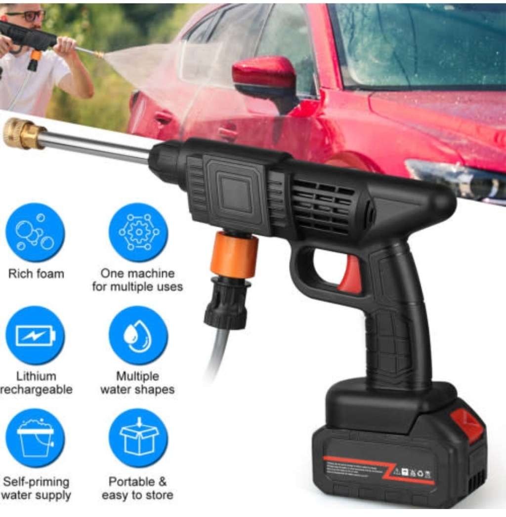 Cordless Portable Water Gun Powerful High Voltage 24V Lithium Car Wash in carry case