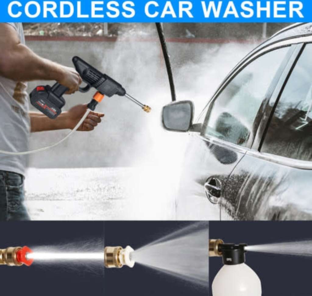 Cordless Portable Water Gun Powerful High Voltage 24V Lithium Car Wash in carry case