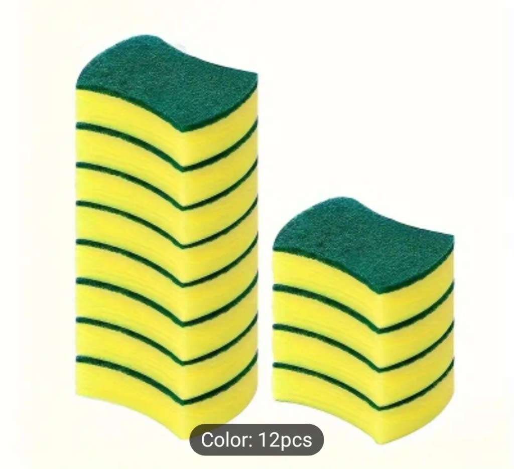 12-Piece Premium Multi-Purpose Cleaning Sponges - Double-Sided, Non-Scratch & Super Absorbent