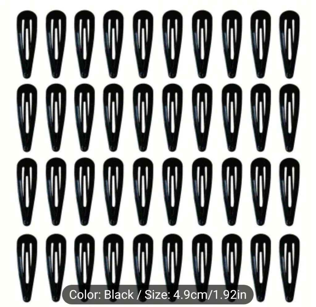 40pack Stylish Metal Snap Hair Clips for Women