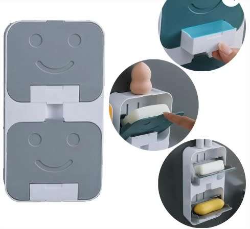 FLIP LID DRAIN SOAP BOX  GREY