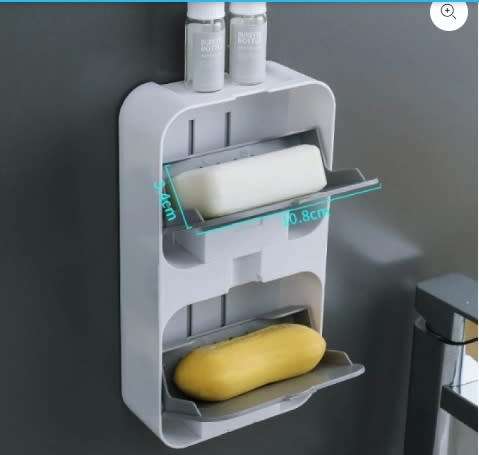 FLIP LID DRAIN SOAP BOX  GREY