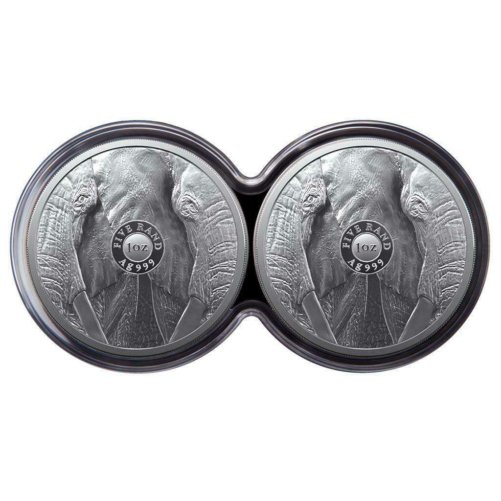 BIG 5 Fine-Silver Double Proof Coin Set 2021 - Elephant