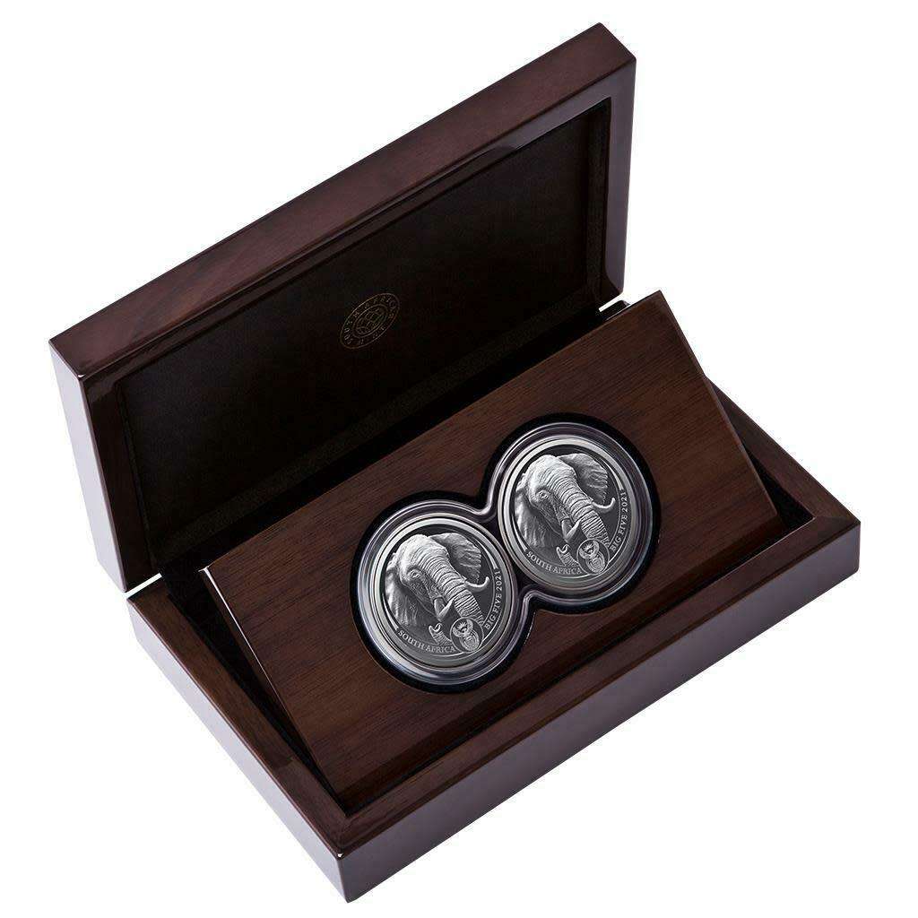 BIG 5 Fine-Silver Double Proof Coin Set 2021 - Elephant