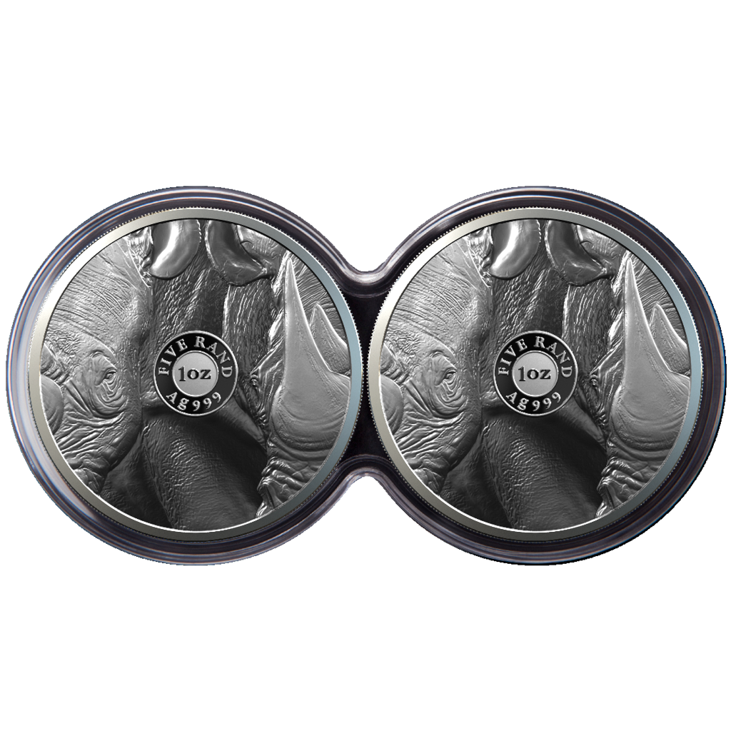 BIG 5 Fine-Silver Double Proof Coin Set 2019 - Rhino