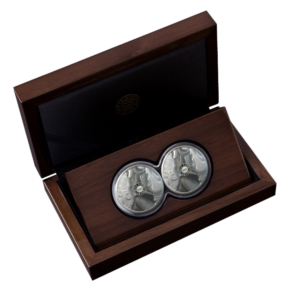 BIG 5 Fine-Silver Double Proof Coin Set 2019 - Rhino