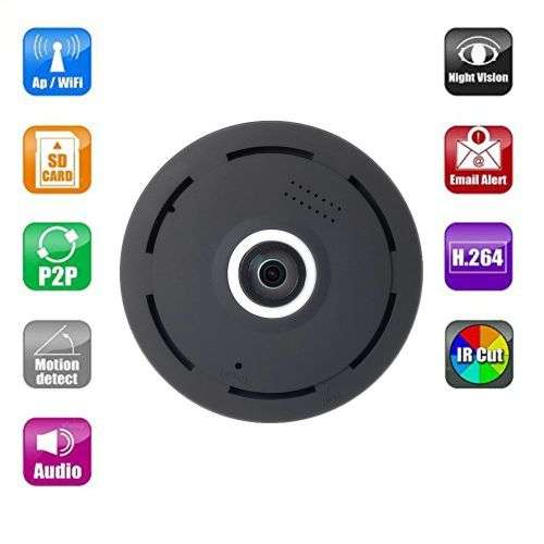 WiFi / IP/ WIRELESS panoramic fisheye 360 camera 2.0mp