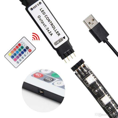 5V USB RGB LED LIGHT STRIP WITH CONTROLLER 1M PRE-PACK