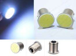 LED Single Contact COB Car Bulb Twin Pack - BA15s - Cool White