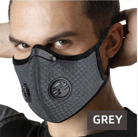 Washable N95 Dual Valve Sports Mask- Grey