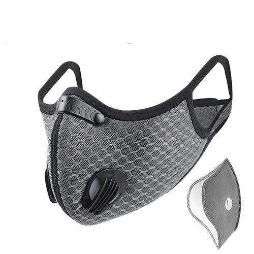 Washable N95 Dual Valve Sports Mask- Grey
