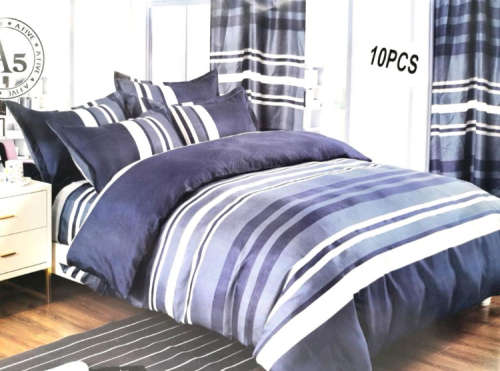 10 Piece Duvet Cover Bedding Set - Double Bed Only