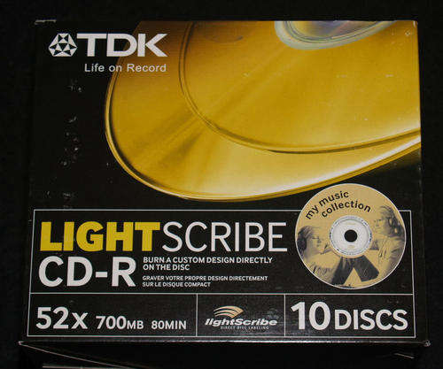 CD-R LightScribe TDK 52x 700MB 80Min Pack of 10