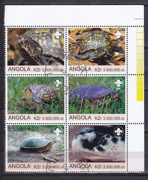 ANGOLA : TURTLES,, VERY FINE C.T.O.