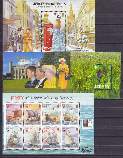 JERSEY : FOUR VERY FINE U/M GOOD VALUE MINIATURE SHEETS