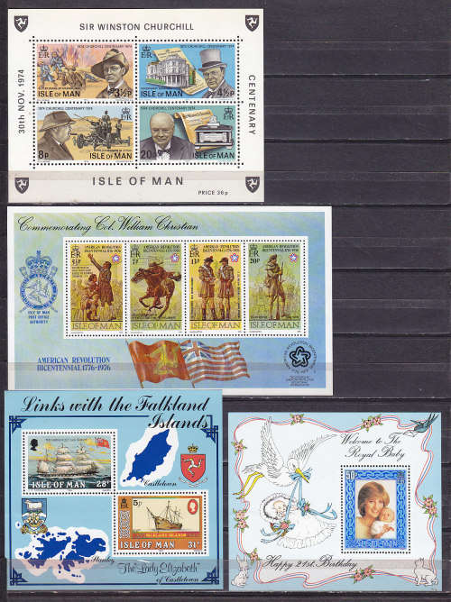 ISLE OF MAN : SIX VERY FINE UNMOUNTED MINT MINIATURE SHEETS AS PER SCANS