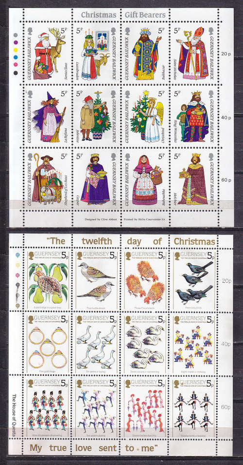 GUERNSEY : FOUR VERY FINE UNMOUNTED MINT SHEETS AS PER SCANS