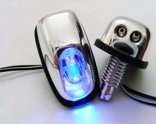 NEON BLUE LED CAR WINDSCREEN WASHER JETS CHROME FINISH