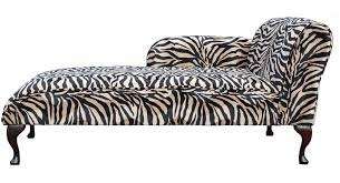 Chaise lounge in a zebra stripped  pattern fabric