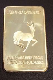 Lion King of Africa - Gold Layered Bullion Bar 1 OZ South Africa Krugerrand