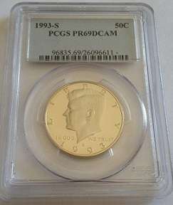 1993 S 50C Kennedy Half Dollar Proof PCGS PR69 DCAM