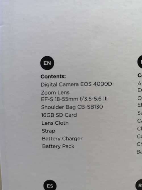 Brand New Never Used Canon Digital Camera 4000D kit