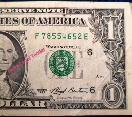 One Dollar 1993 Serries Note Good Condition