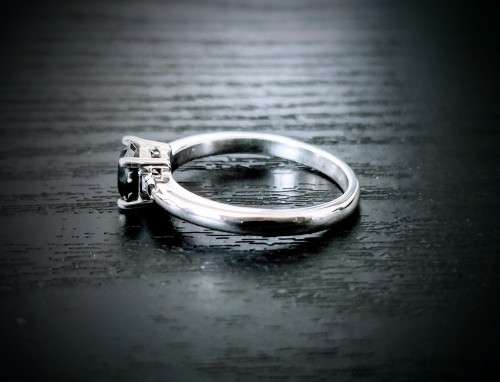 WOW !!!! " R8680" Genuine Handmade Solid 925 Silver and Black Moissonite Ladies Solitare Ring