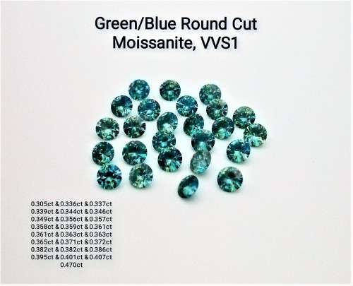 WOW !!!! +- 8ct Fancy Blue/ Green ,vvs1 Clarity Moissanite Diamonds Sold As Lot