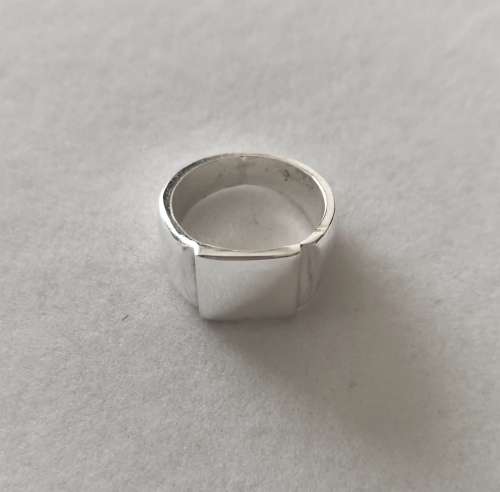 R1 Start - Vintage Solid 925 Silver Designer Signet Ring, Engraveable , NOT PLATED!!