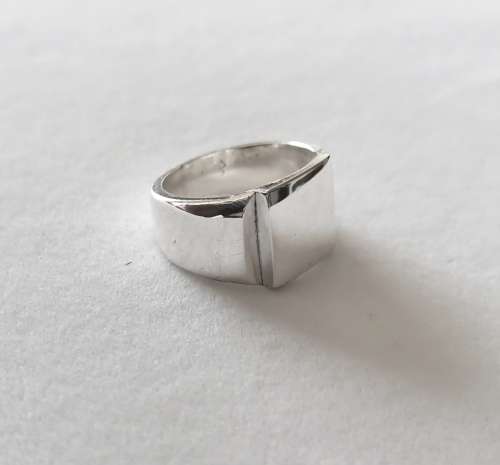 R1 Start - Vintage Solid 925 Silver Designer Signet Ring, Engraveable , NOT PLATED!!