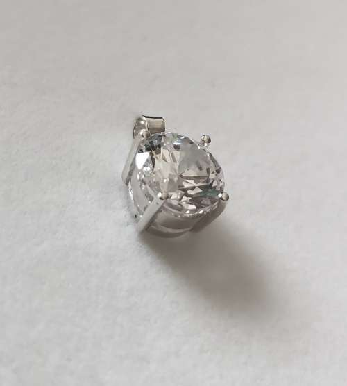 R1 Start - Wow!! Solid 925 Silver Designer Pendant, with Large Simulated Diamond, NOT PLATED!!