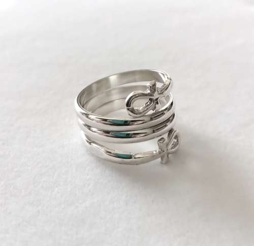 Solid 925 Sterling Silver Designer Egyptian Style Ring, NOT PLATED!!