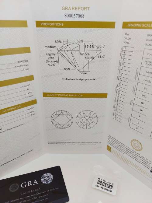 R1 Start ,Wow!!! 1.0ct Certified Moissanite ,D Color, VVS1 Clarity