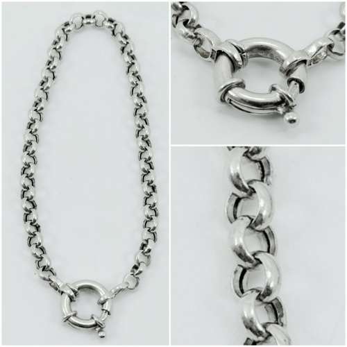 Solid 925 Silver Designer Belcher Link Bracelet, As per Pictures Posted.