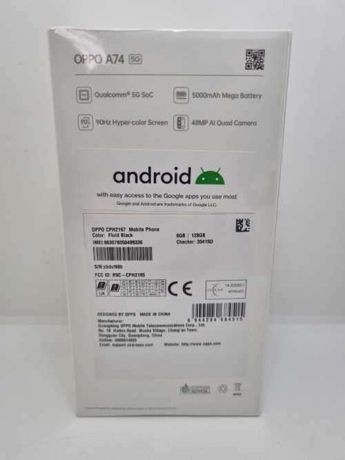 Brand New Sealed Oppo A74 5g, 6gig ram, 128gig, Local Stock, Fluid Black
