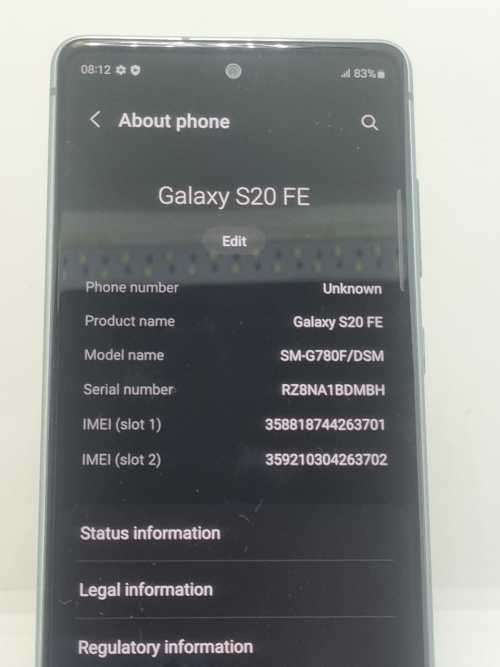 Samsung Galaxy s20fe, Dual sim, 8gig ram, 128gig memory, blue color