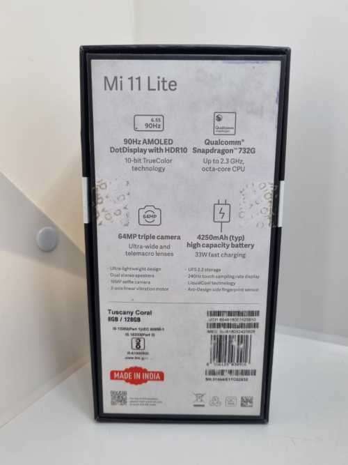Xiaomi mi 11 Lite 5g, Pearl Multi Color, 8gig ram, 128gig, dual Sim, complete with box