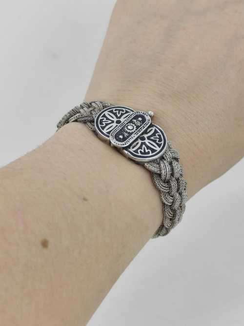 Solid 925 Silver Vintage Designer Woven Style Bracelet one of a kind!!