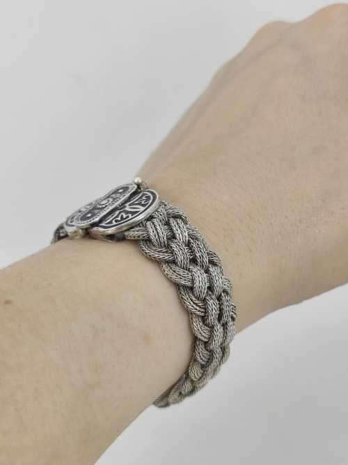 Solid 925 Silver Vintage Designer Woven Style Bracelet one of a kind!!