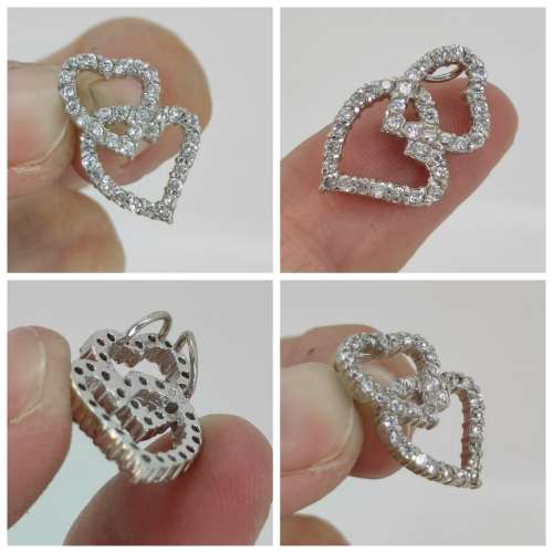 Solid 925 Silver Designer Heart Style Pendant