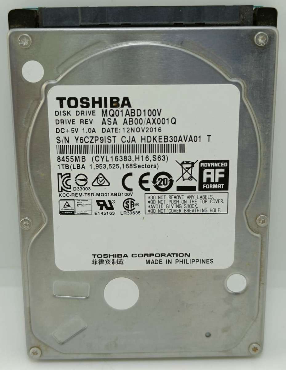 4 x Toshiba 2.5` Laptop Hard drives, 2 x 1000gig & 2 x 500gig Sizes, one bid for all, as per pics
