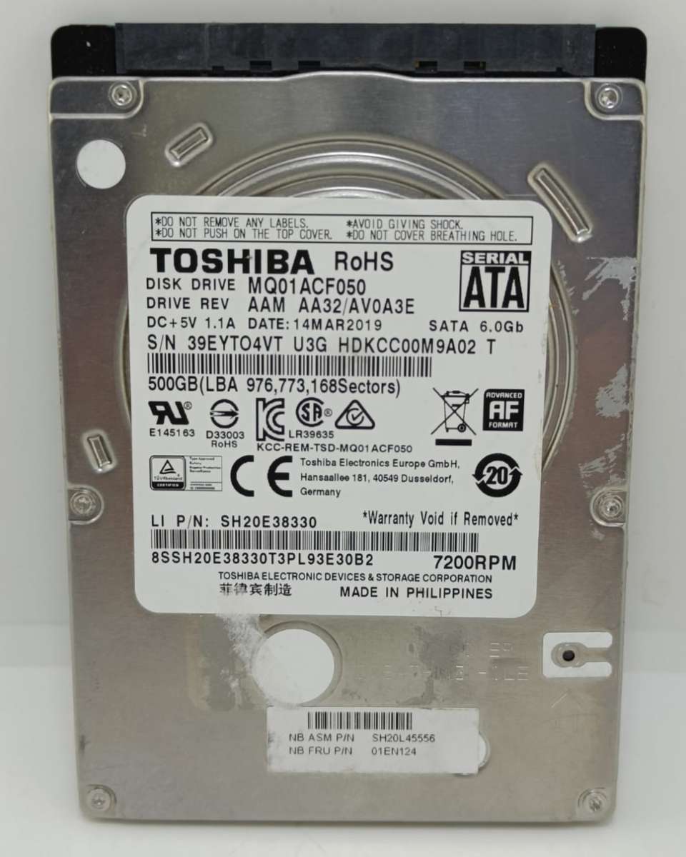 4 x Toshiba 2.5` Laptop Hard drives, 2 x 1000gig & 2 x 500gig Sizes, one bid for all, as per pics