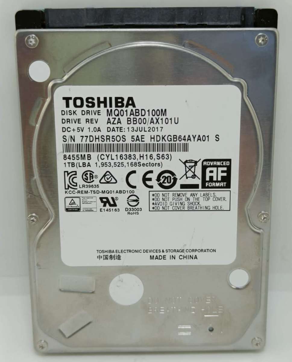 4 x Toshiba 2.5` Laptop Hard drives, 2 x 1000gig & 2 x 500gig Sizes, one bid for all, as per pics