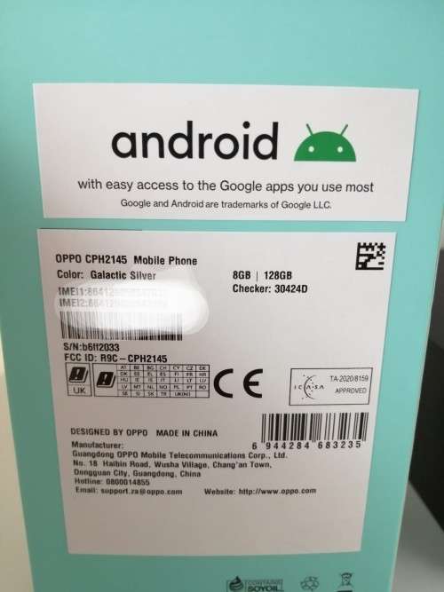 Oppo Reno 5 5G Latest Smart Phone ,8gig Ram ,128gig memory ,new list R14999.99