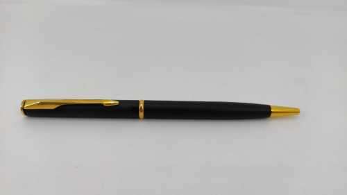 Vintage Parker 95 Matte Black Gold Ballpoint Pen with Original Box and Papers