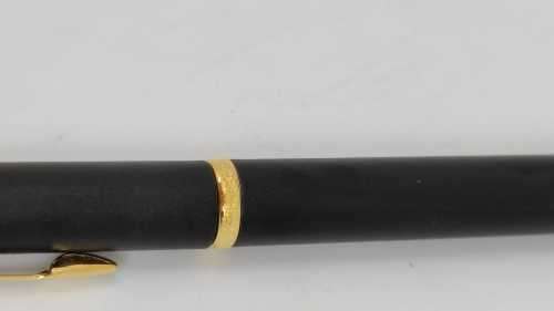 Vintage Parker 95 Matte Black Gold Ballpoint Pen with Original Box and Papers