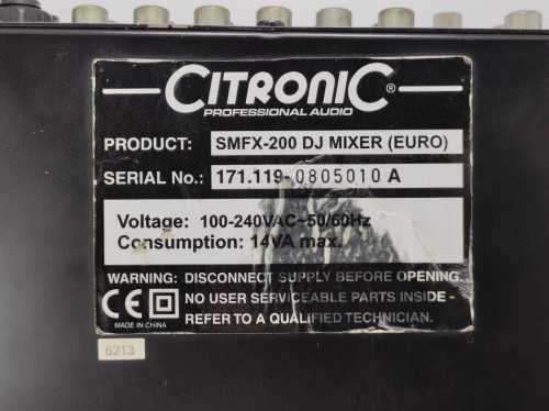 Citronic 2 Channel Dj Mixer, model - SMFX200, Please see pictures posted!!!