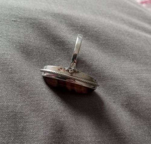 Solid 925 Silver Vintage Ladies Ring With Tigers eye stone