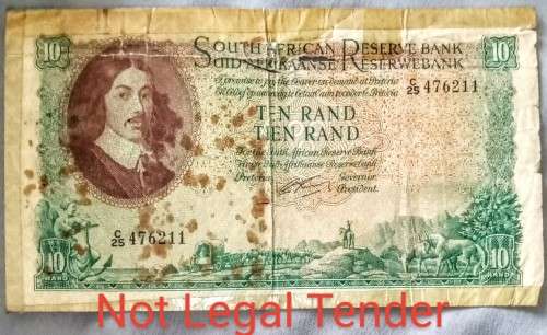 3 x South Frican Bank Notes, R1, R2 and R5, bid for all 3 together, see pictures